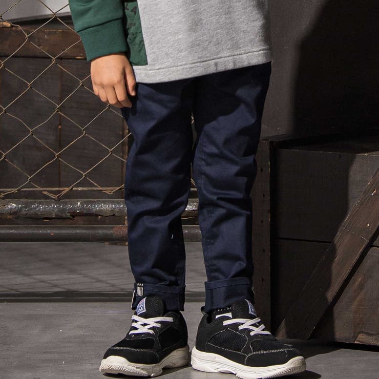 ネイビー | ハイパーストレッチスソパイピングスキニーパンツ(100~160cm) | WASK