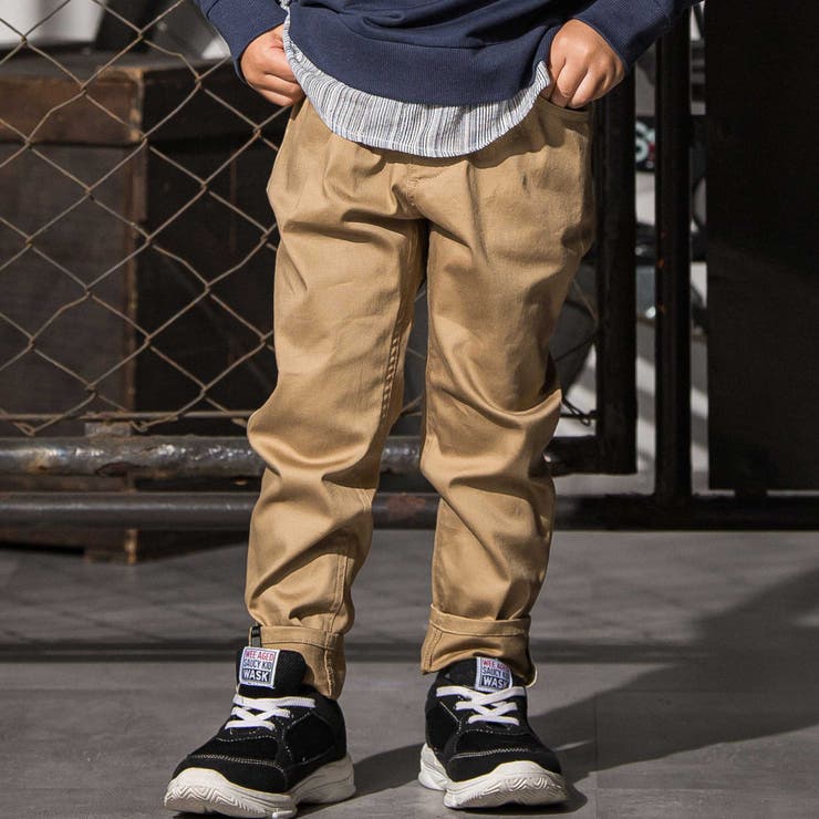 ベージュ | ハイパーストレッチスソパイピングスキニーパンツ(100~160cm) | WASK