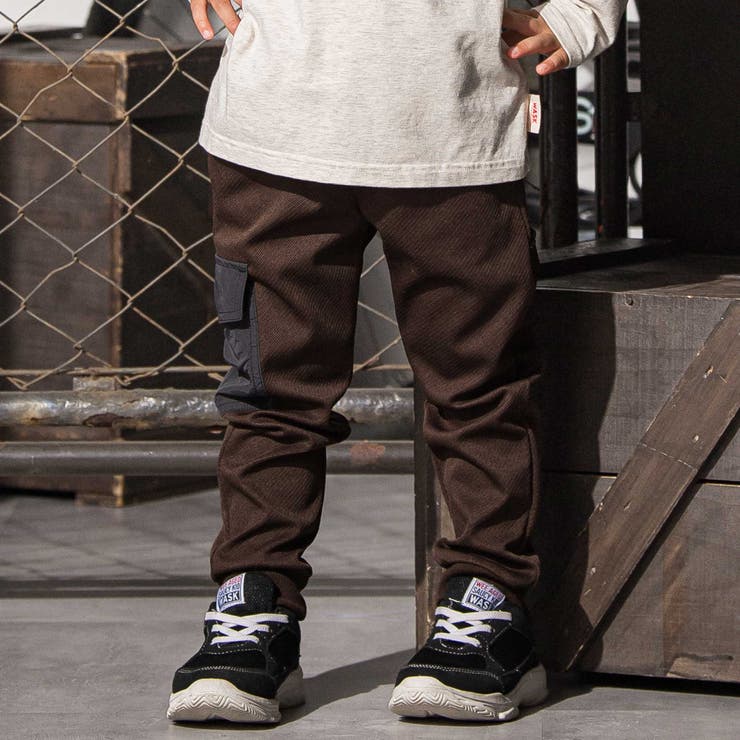 ロゴ刺しゅうストレッチツイルジャガーパンツ(100~160cm) | WASK | 詳細画像1 