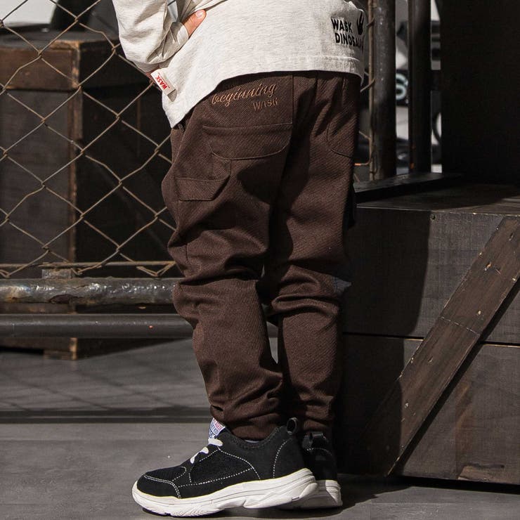 ロゴ刺しゅうストレッチツイルジャガーパンツ(100~160cm) | WASK | 詳細画像5 