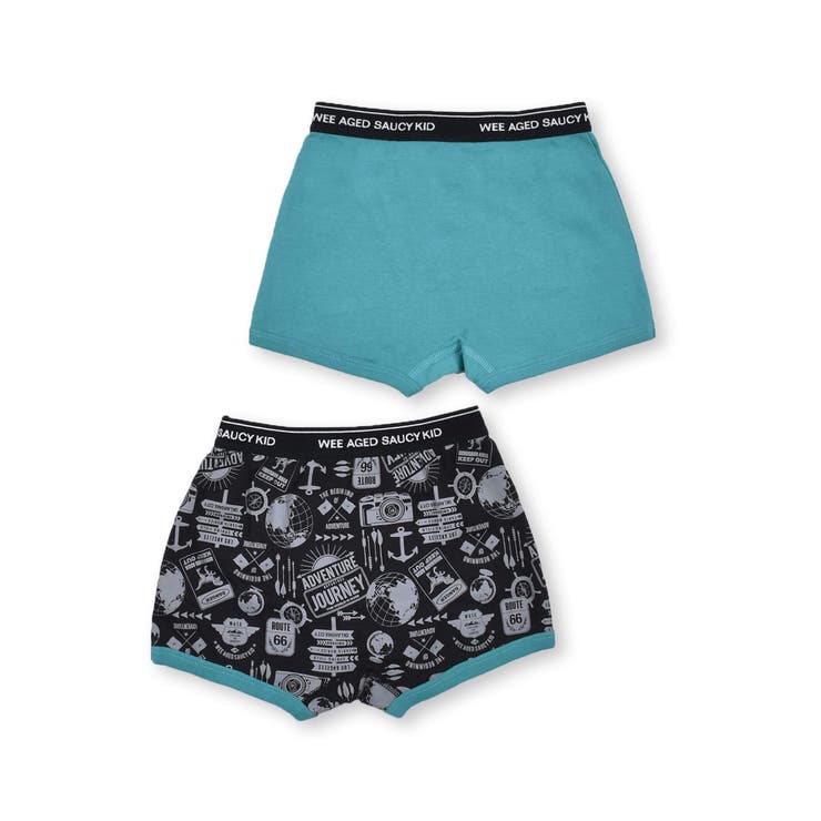 無地 + 総柄 2P コットン フライス ショーツ (110~160cm) | WASK | 詳細画像10 