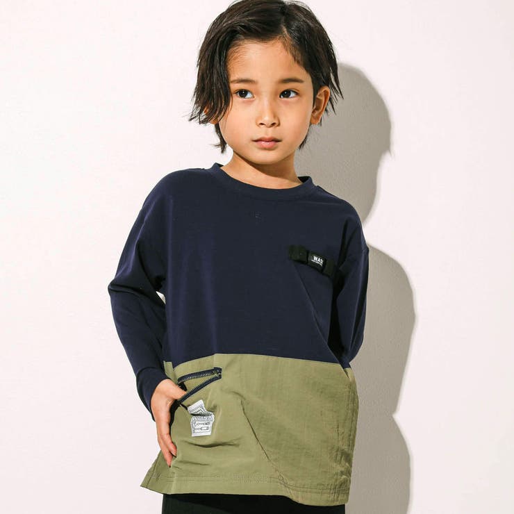 ファスナー付きTシャツ(100~160cm)[品番：BEBK0007360]｜WASK