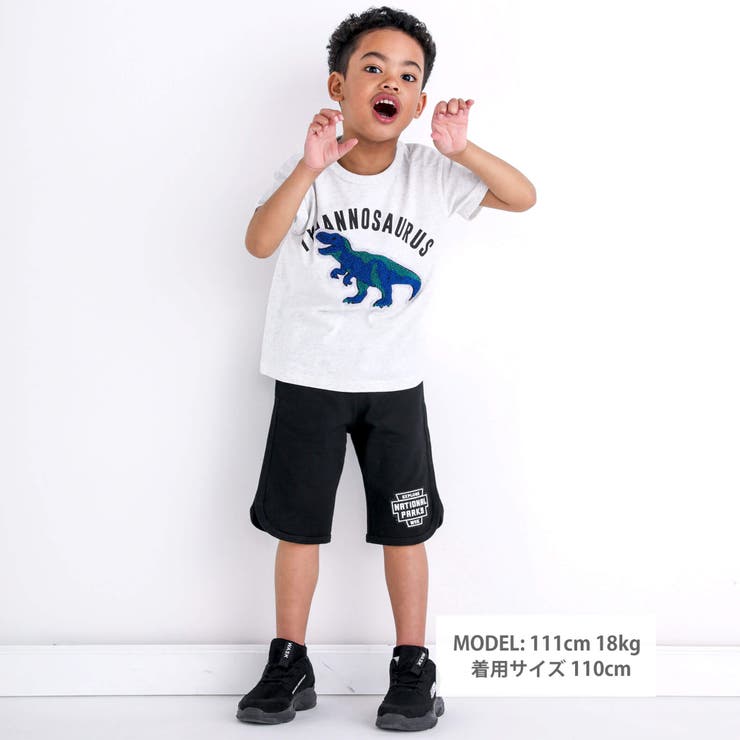 【速乾】恐竜サガラワッペン天竺Tシャツ(100~160cm)[品番：BEBK0008617]｜WASK（ワスク）のキッズファッション通販｜SHOPLIST（ショップリスト）