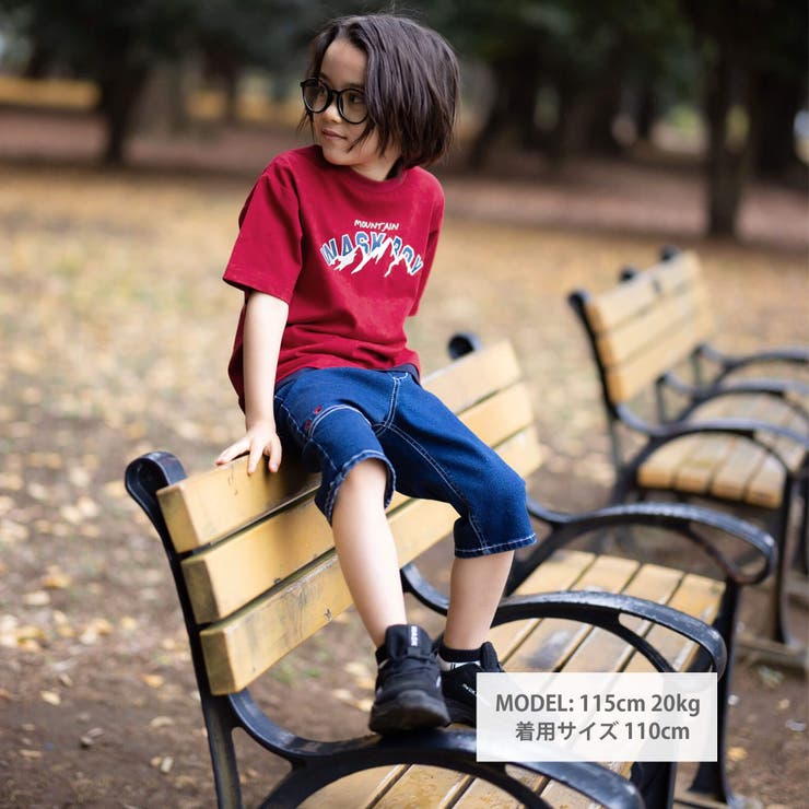 【抗菌防臭】裾レイヤード風マウンテンロゴ天竺Tシャツ(100~160cm) | WASK | 詳細画像2 