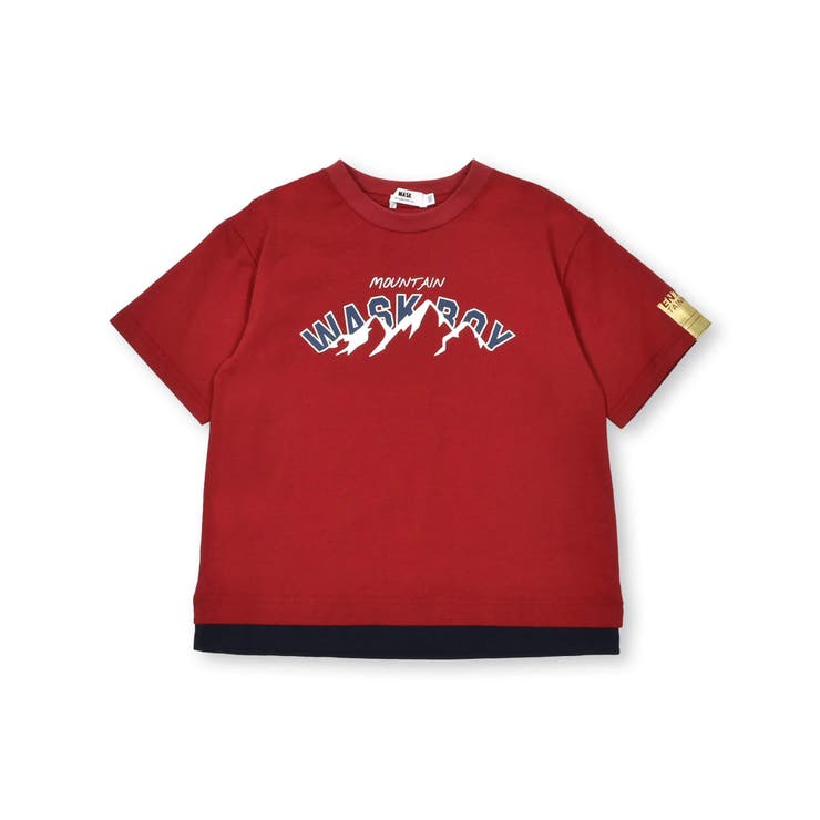 【抗菌防臭】裾レイヤード風マウンテンロゴ天竺Tシャツ(100~160cm) | WASK | 詳細画像6 