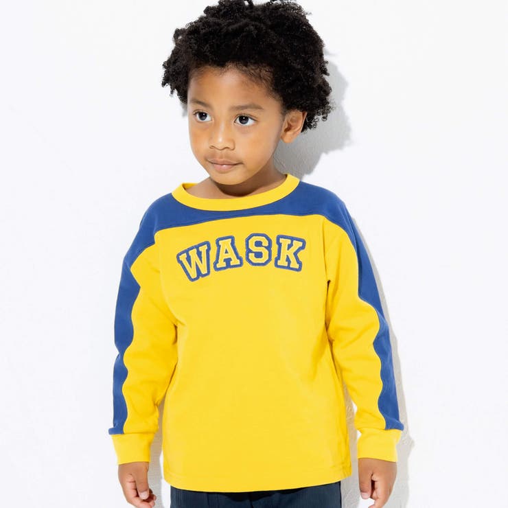 イエロー | バイカラーロゴパッチ天竺Tシャツ(100~160cm) | WASK