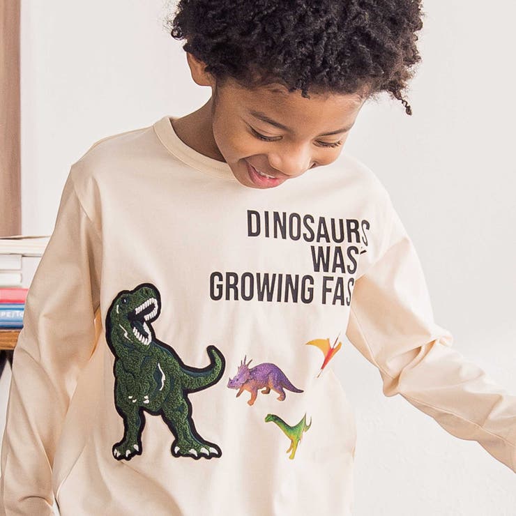 ベア天竺 恐竜サガラワッペンプリントTシャツ(100~160cm) | WASK | 詳細画像3 