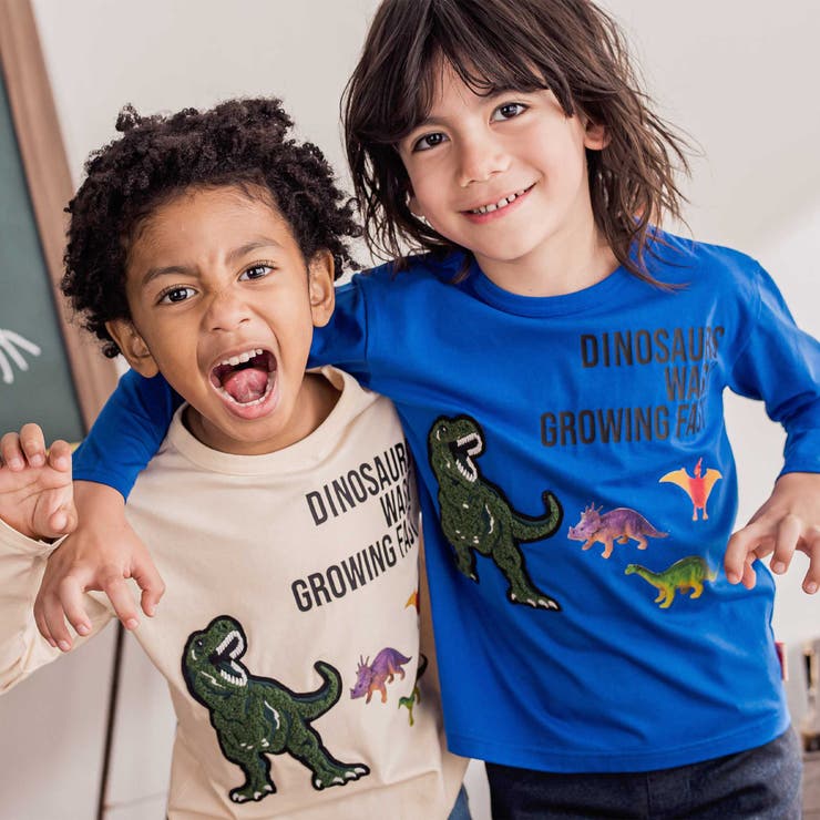 ベア天竺 恐竜サガラワッペンプリントTシャツ(100~160cm) | WASK | 詳細画像6 