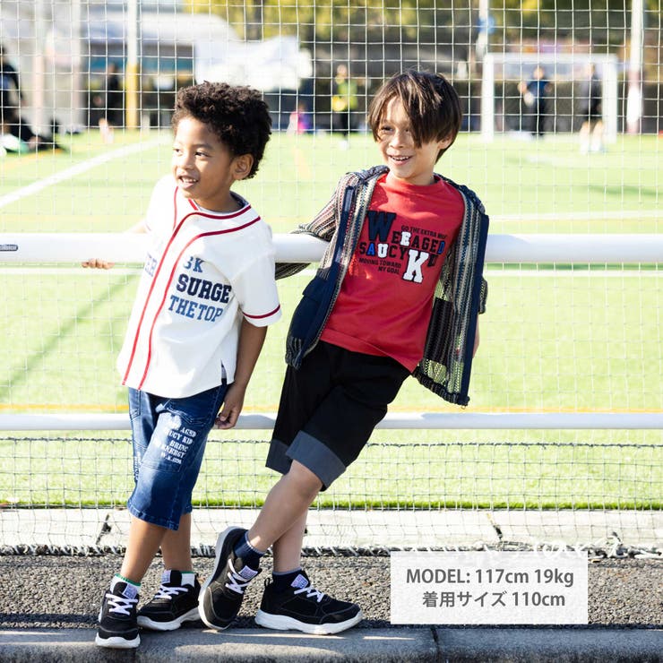 カラフルロゴパッチ刺しゅう天竺Tシャツ(100~160cm) | WASK | 詳細画像4 