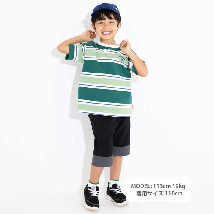 ヘンリーネックカノコマルチボーダーTシャツ(110~160cm) | WASK | 詳細画像5 