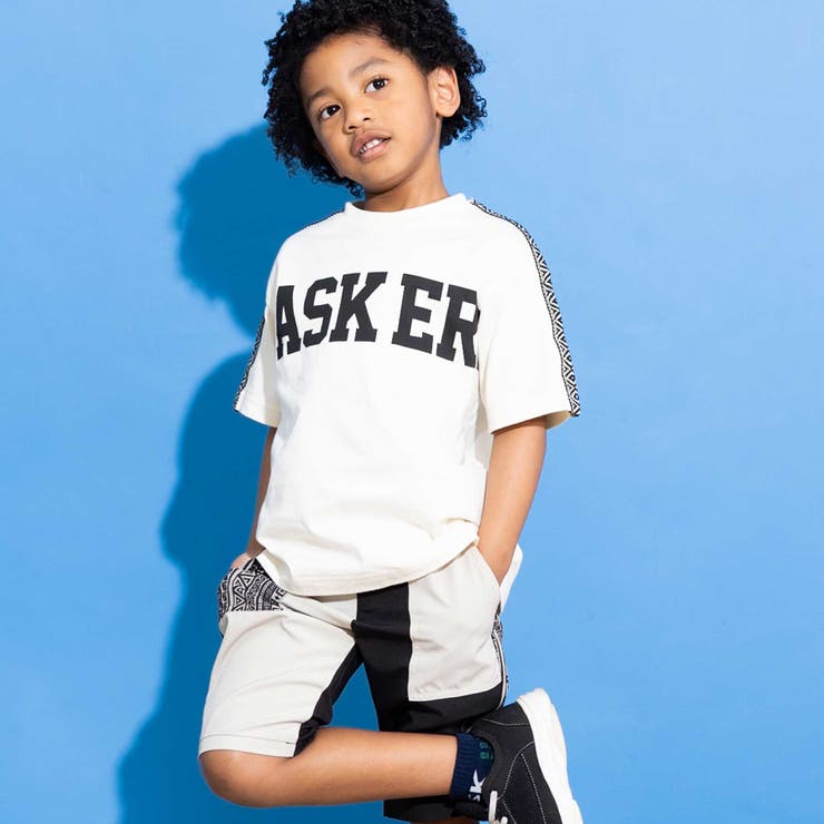 【速乾】【お揃い】袖柄テープ天竺Tシャツ(100~160cm) | WASK | 詳細画像3 