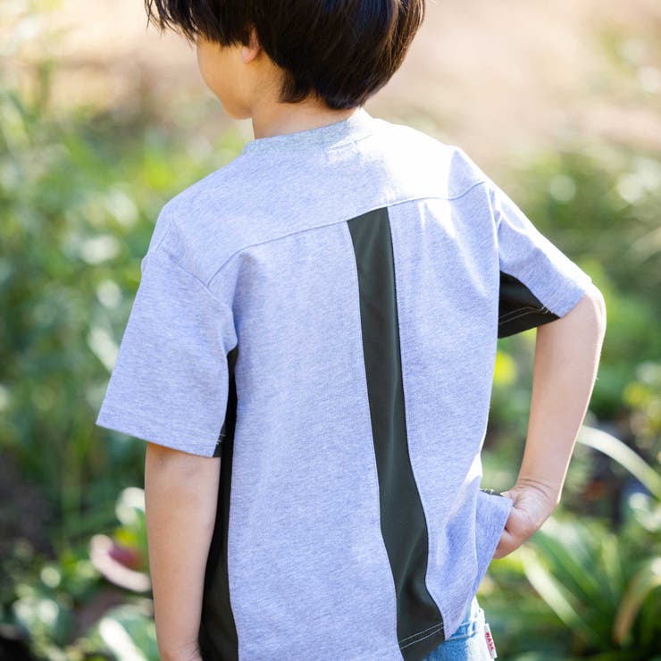 【接触冷感】メッシュ切り替えロゴプリント天竺Tシャツ(110~160cm) | WASK | 詳細画像4 