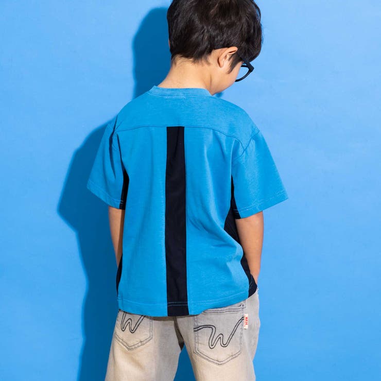 【接触冷感】メッシュ切り替えロゴプリント天竺Tシャツ(110~160cm) | WASK | 詳細画像7 