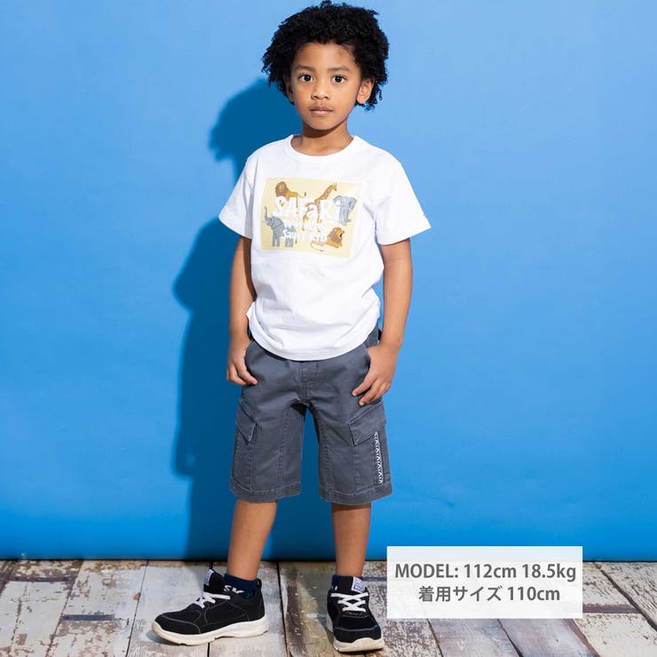 【速乾】アニマルプリントロゴエンボス天竺Tシャツ(80~140cm) | WASK | 詳細画像2 