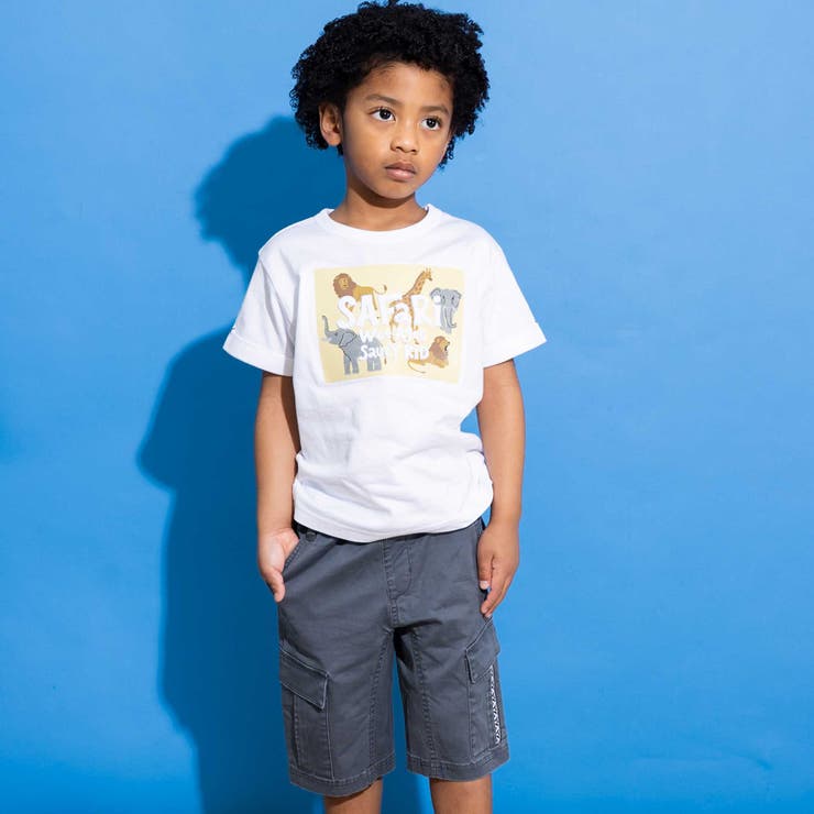 【速乾】アニマルプリントロゴエンボス天竺Tシャツ(80~140cm) | WASK | 詳細画像3 
