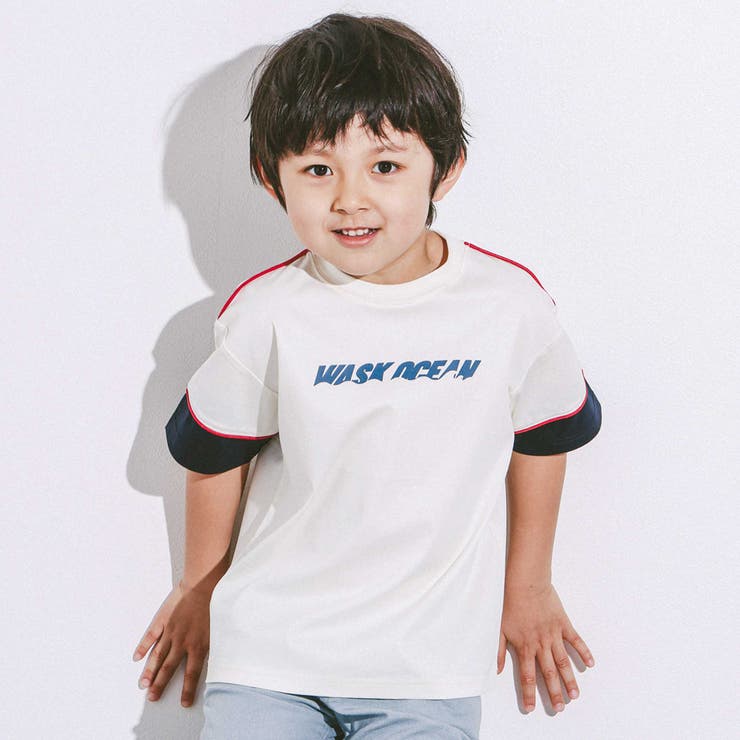 オフホワイト | 配色パイピングTシャツ(110~160cm) | WASK