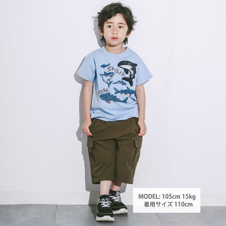 接触冷感】WASKシャークTシャツ(100~160cm)[品番：BEBK0011364