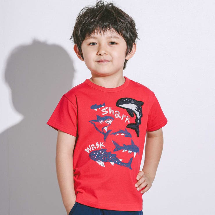 レッド | 【接触冷感】WASKシャークTシャツ(100~160cm) | WASK