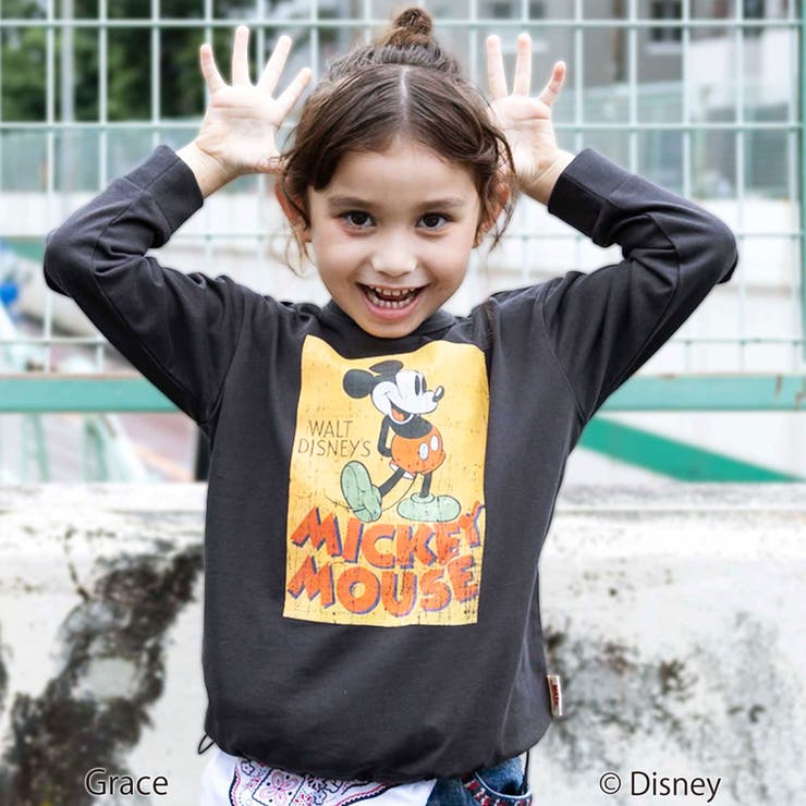 ブラック | 【Disney(ディズニー)】ドロストBIGTシャツ | WASK