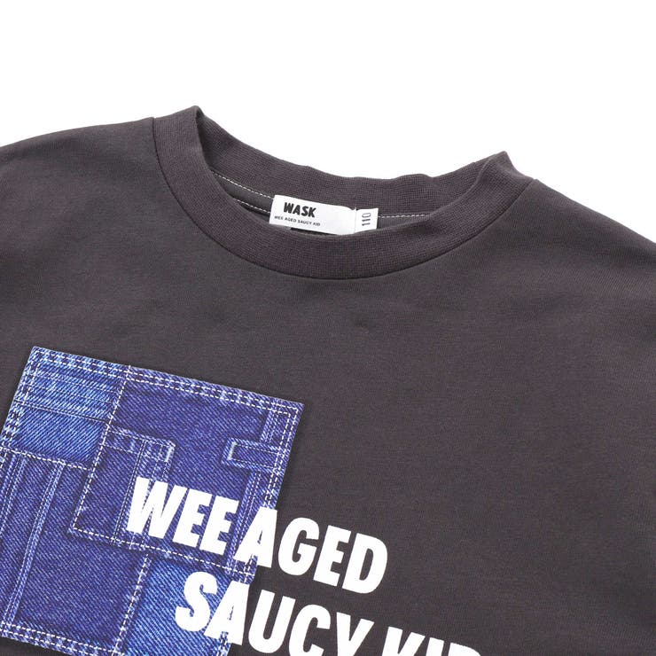 デニム風プリントバスク天竺BIGTシャツ(110~160cm) | WASK | 詳細画像8 
