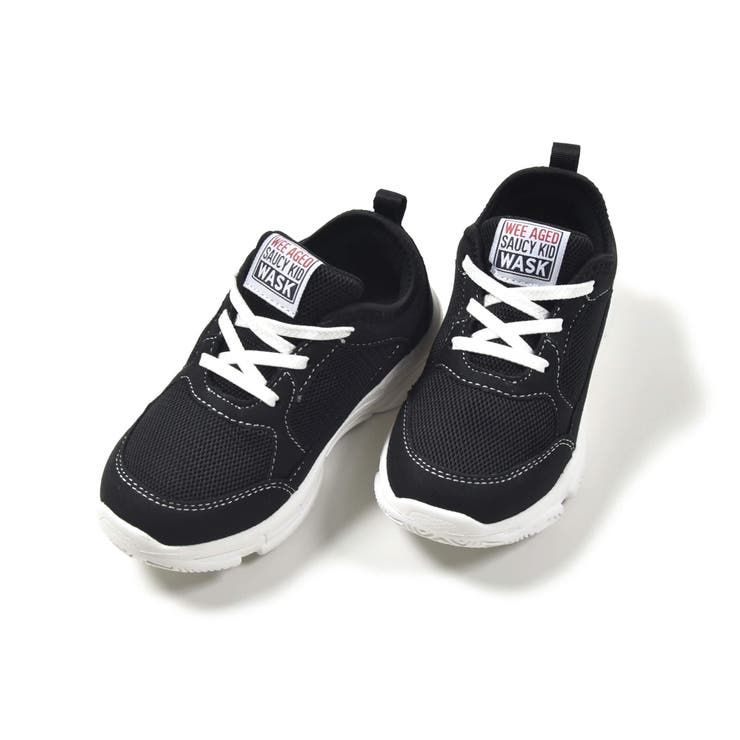 ブラック | メッシュゴム紐スニーカー(17~21cm) | WASK