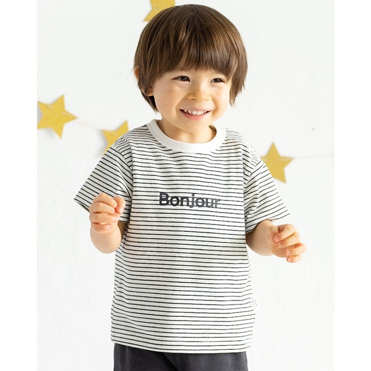 ユニセックス 子供服 白 長袖 Tシャツ ロゴ 110cm 男の子 - トップス(T