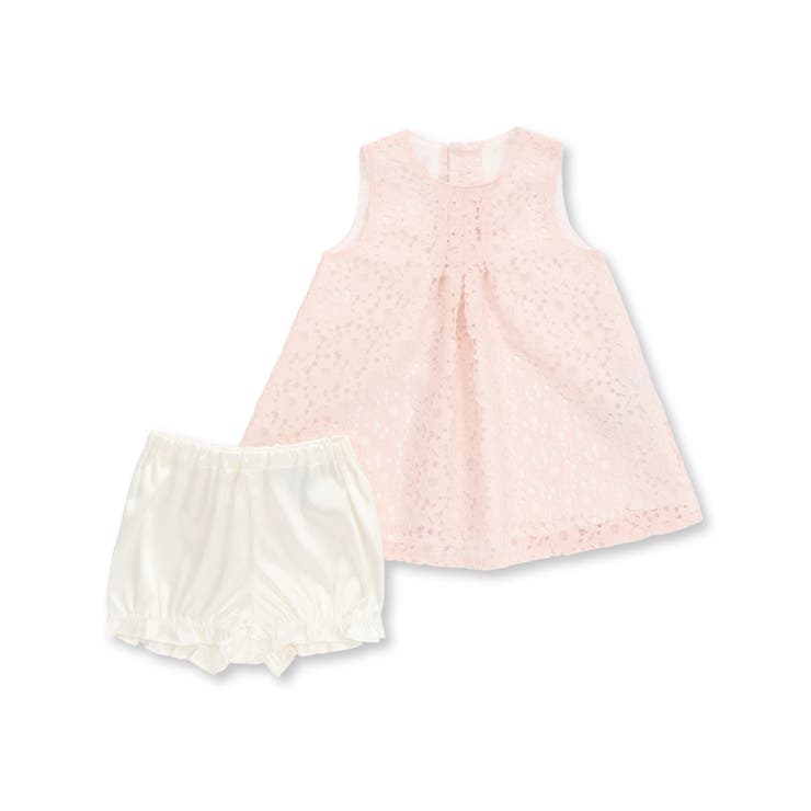 ピンク | 【日本製】ラッセルレースブルマ付きワンピースベビー(70~90cm) | Tartine et Chocolat