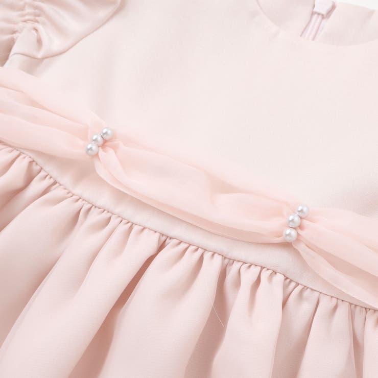 【日本製】シルデューサテン×オーガンジーパールベルトブルマ付きドレスベビー(70… | Tartine et Chocolat | 詳細画像10 