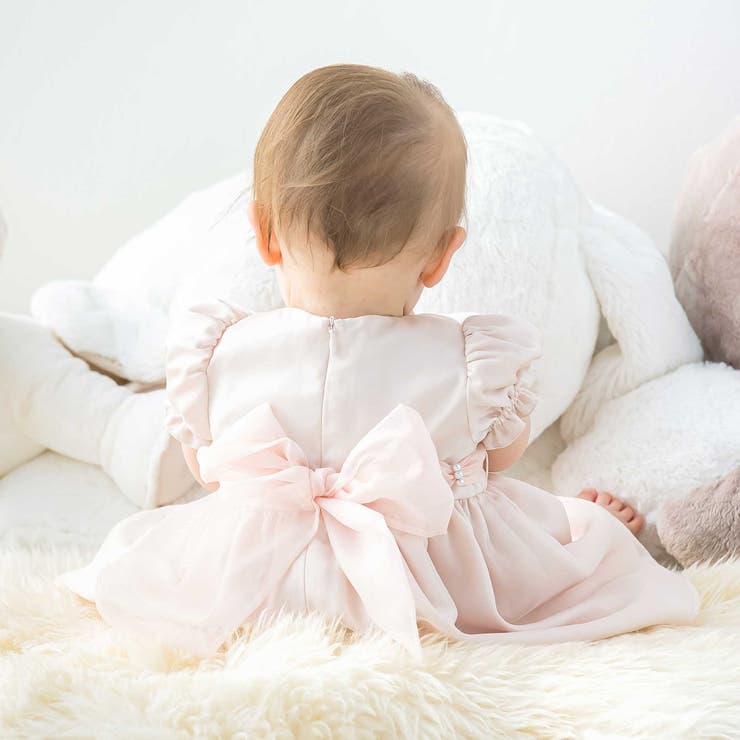 【日本製】シルデューサテン×オーガンジーパールベルトブルマ付きドレスベビー(70… | Tartine et Chocolat | 詳細画像3 