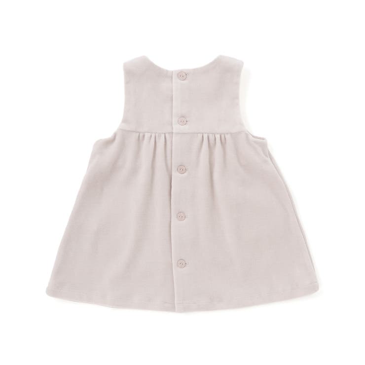 【日本製】バラ刺しゅうベロアワンピースブルマ付きベビー(70-90cm) | Tartine et Chocolat | 詳細画像4 