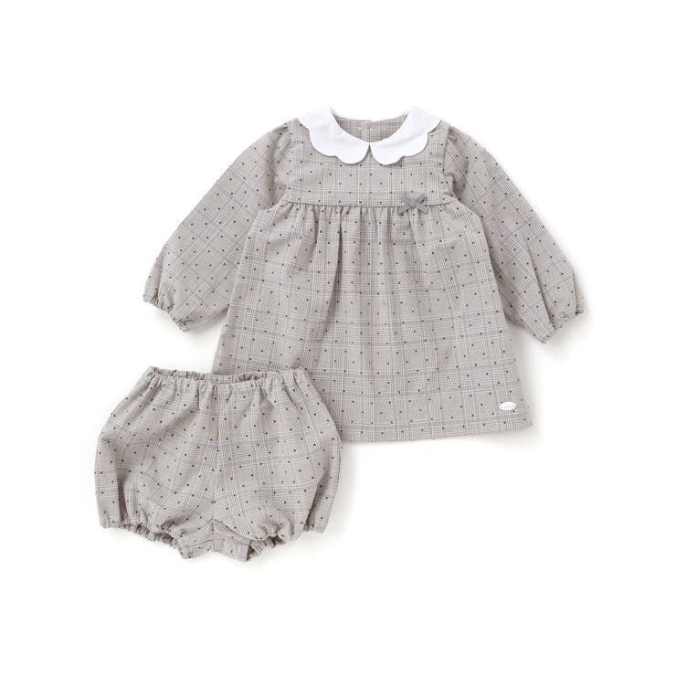 【日本製】【お揃い】チェックフロッキードットワンピースブルマ付きベビー(70~9… | Tartine et Chocolat | 詳細画像4 