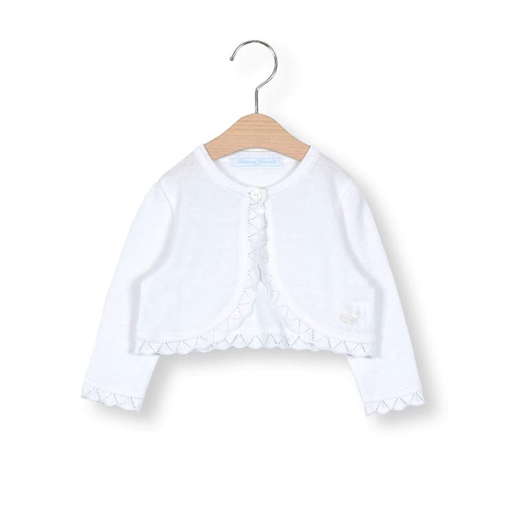 ホワイト | 【日本製】ガーター編みカーディガンベビー(70~90cm) | Tartine et Chocolat