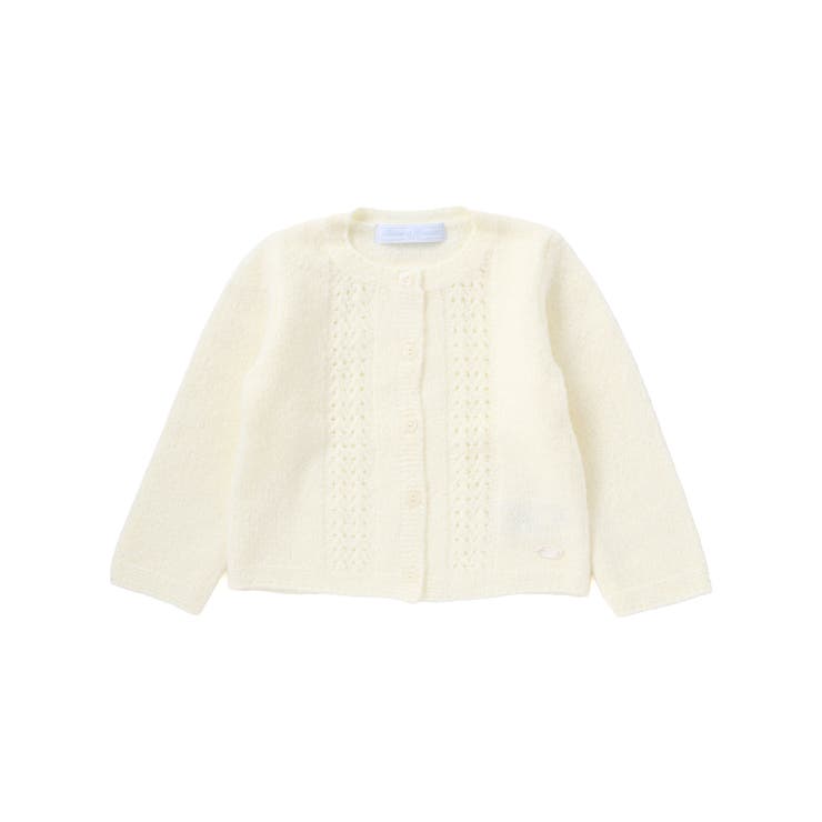 【お揃い】フロント編地の前ボタン長袖カーディガンベビー(70~90cm) | Tartine et Chocolat | 詳細画像3 
