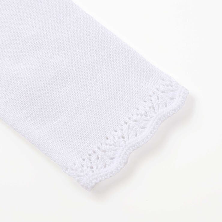 【日本製】【お揃い】ドラロン綿飾り編み長袖カーディガン(70-90cm) | Tartine et Chocolat | 詳細画像4 