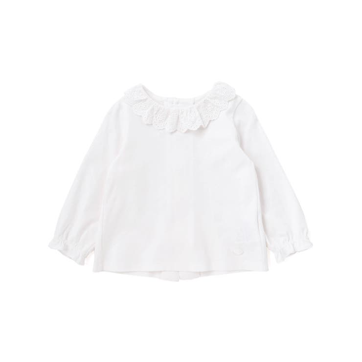 スーピマコットンバイオシルスムース後ろ開きレース襟ブラウスベビー(70~90cm… | Tartine et Chocolat | 詳細画像1 