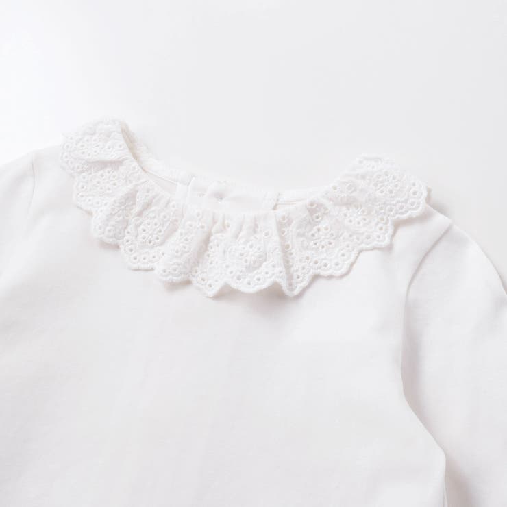 スーピマコットンバイオシルスムース後ろ開きレース襟ブラウスベビー(70~90cm… | Tartine et Chocolat | 詳細画像3 