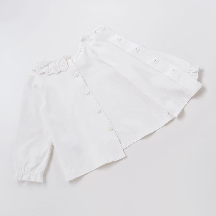 スーピマコットンバイオシルスムース後ろ開きレース襟ブラウスベビー(70~90cm… | Tartine et Chocolat | 詳細画像7 