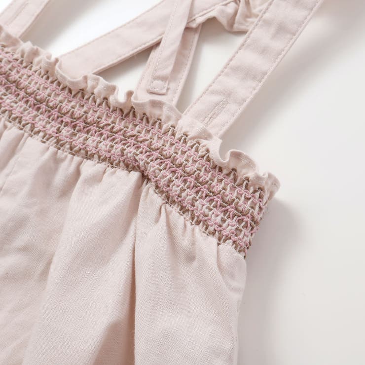 シーチングスモッキング肩ひも付きブルマベビー(70-90cm) | Tartine et Chocolat | 詳細画像3 