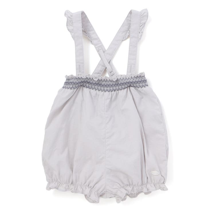 グレー | シーチングスモッキング肩ひも付きブルマベビー(70-90cm) | Tartine et Chocolat