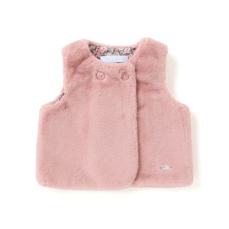 ピンク | 【お揃い】裏リバティ(Leila)ファーベストベビー(60~90cm) | Tartine et Chocolat