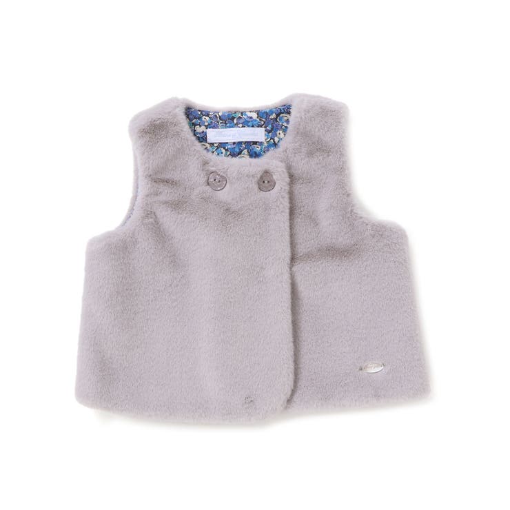 グレー | 【お揃い】裏リバティ(Leila)ファーベストベビー(60~90cm) | Tartine et Chocolat