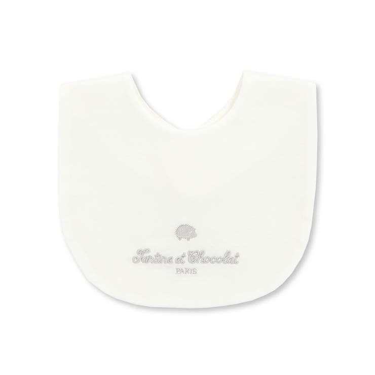 ホワイト | 【日本製】60/1スーピマバイオシルスムースロゴ刺しゅうスタイベビー | Tartine et Chocolat