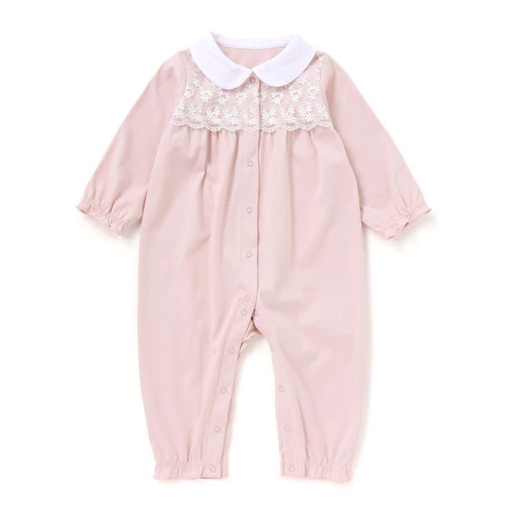 ピンク | 【日本製】襟付きレースカバーオールベビー（70～80cm） | Tartine et Chocolat
