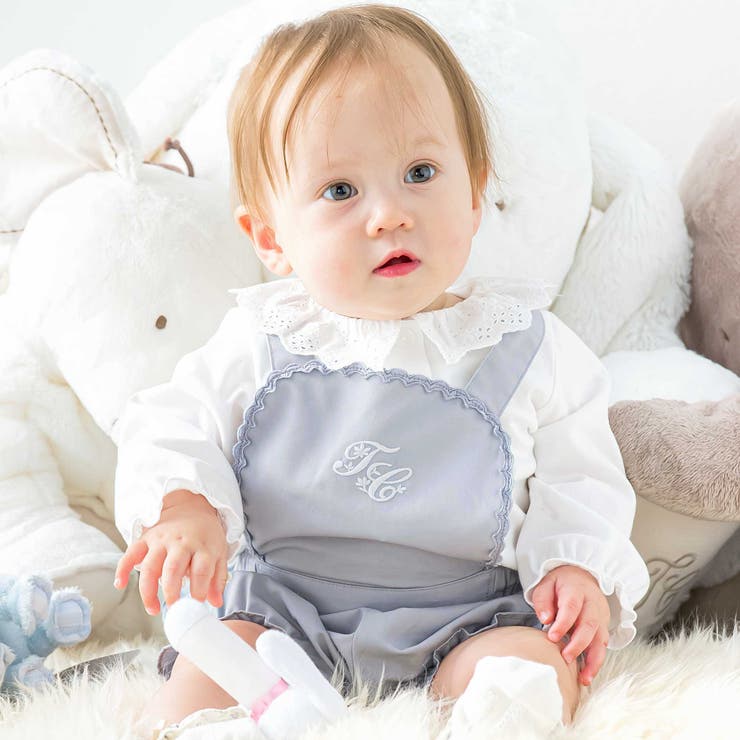 ロゴ刺しゅうレースサロペットベビー(80-90cm) | Tartine et Chocolat | 詳細画像1 