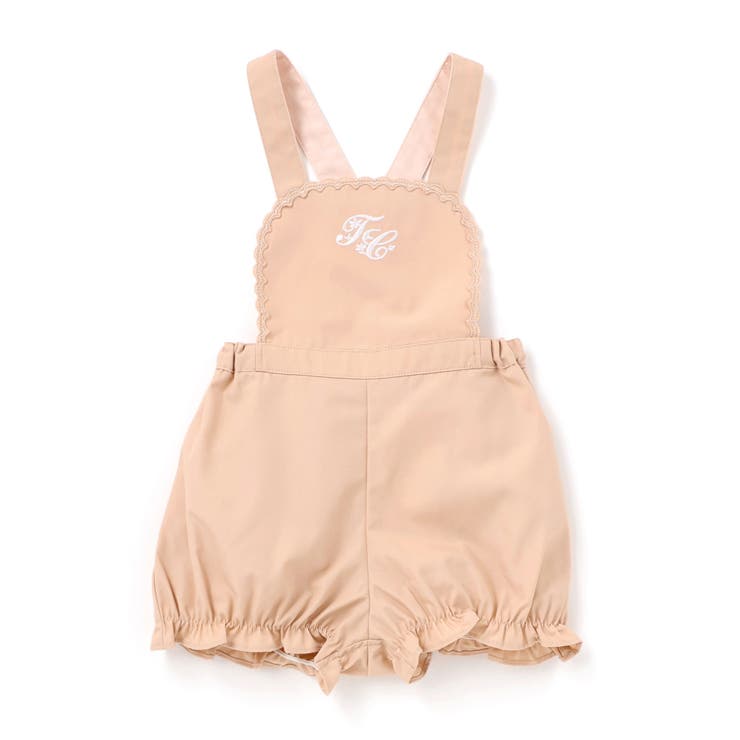 オレンジ | ロゴ刺しゅうレースサロペットベビー(80-90cm) | Tartine et Chocolat