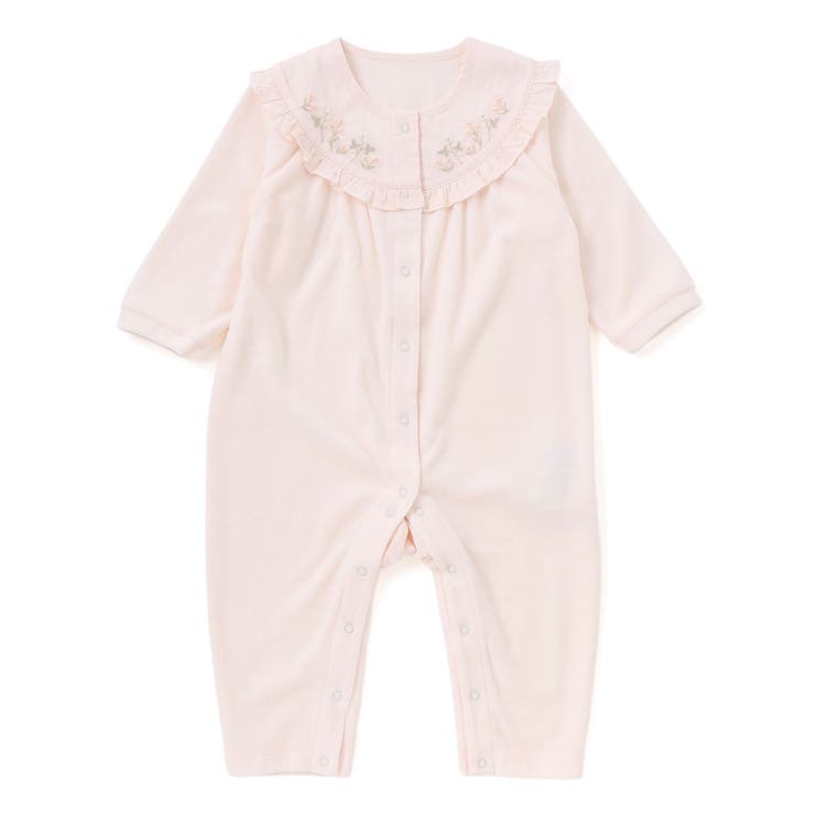 小花刺しゅうベロアフリルカバーオールベビー(70-80cm) | Tartine et Chocolat | 詳細画像3 