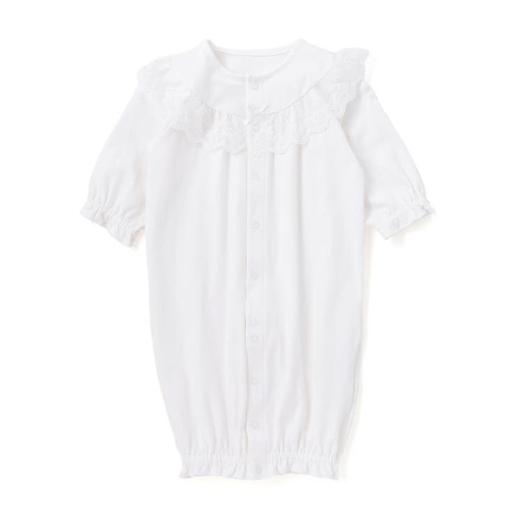 ホワイト | セレモニーレースシルケットスムース2WAYオールベビー(50~75cm) | Tartine et Chocolat