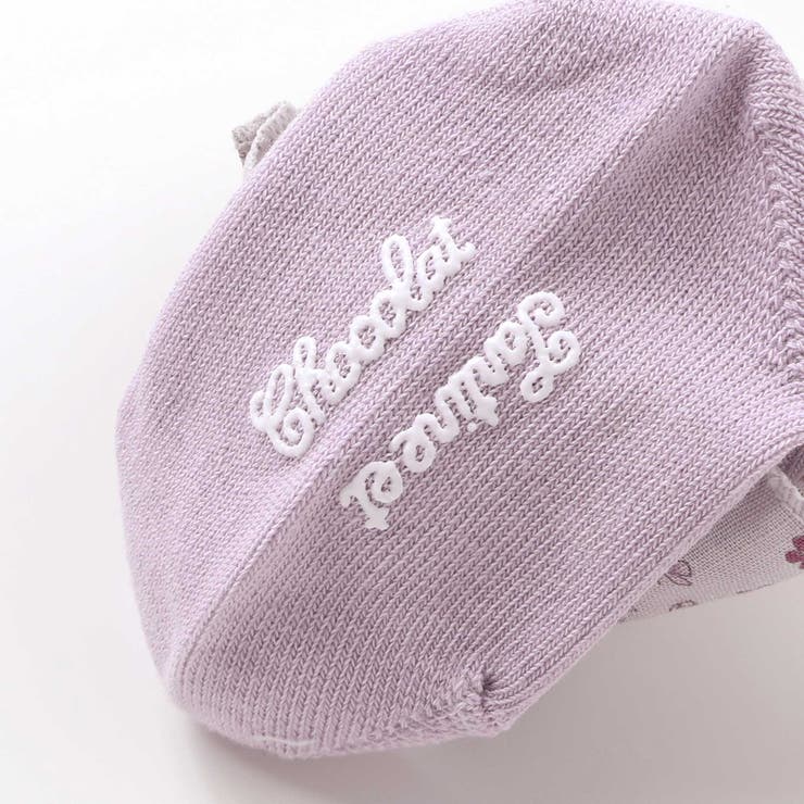 【日本製】【お揃い】すみれ花プリントサテンリボンソックスベビー（8～13cm） | Tartine et Chocolat | 詳細画像5 