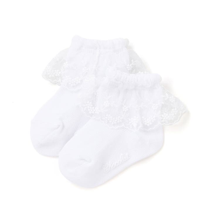 【日本製】【お揃い】チュールレースソックスベビー（8～13cm） | Tartine et Chocolat | 詳細画像1 