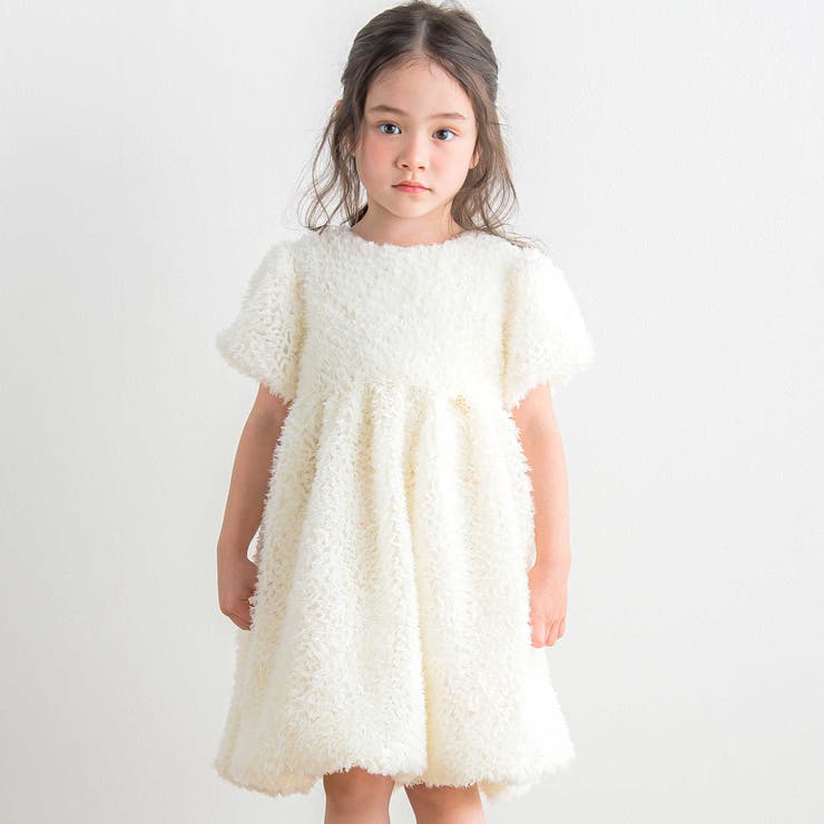 オフホワイト | テープチュールフェザーバルーンワンピース(90~140cm) | Tartine et Chocolat